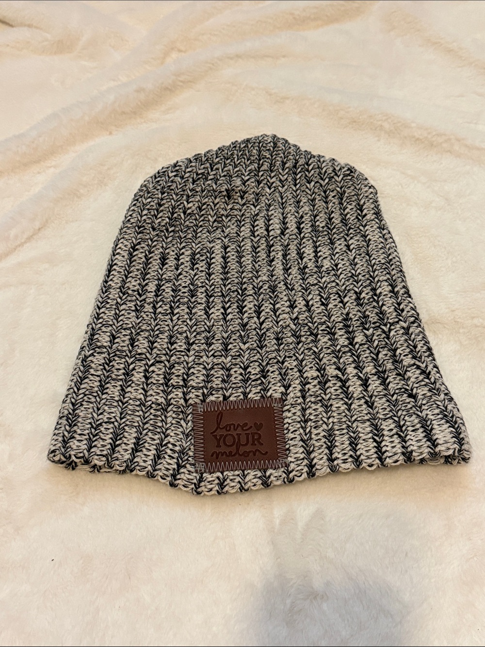 Love Your Melon Black & White Knit Beanie